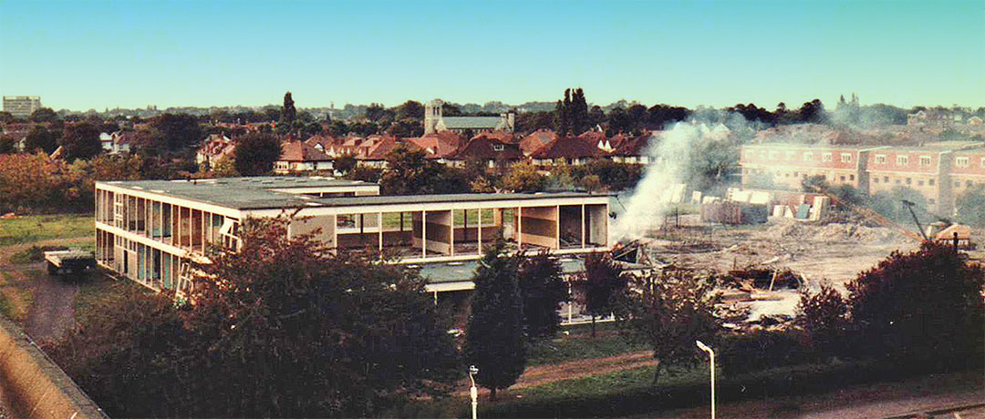 Ealing Mead County School Demolition c1976 - photo Alan Crump