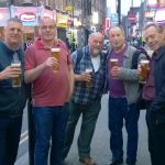 Meadiocres Curry Club at the Brick Lane Brasserie London L-R Paul Todman, Daunton Todd, Graham Watt, Nick Griffiths, Alan Crump.